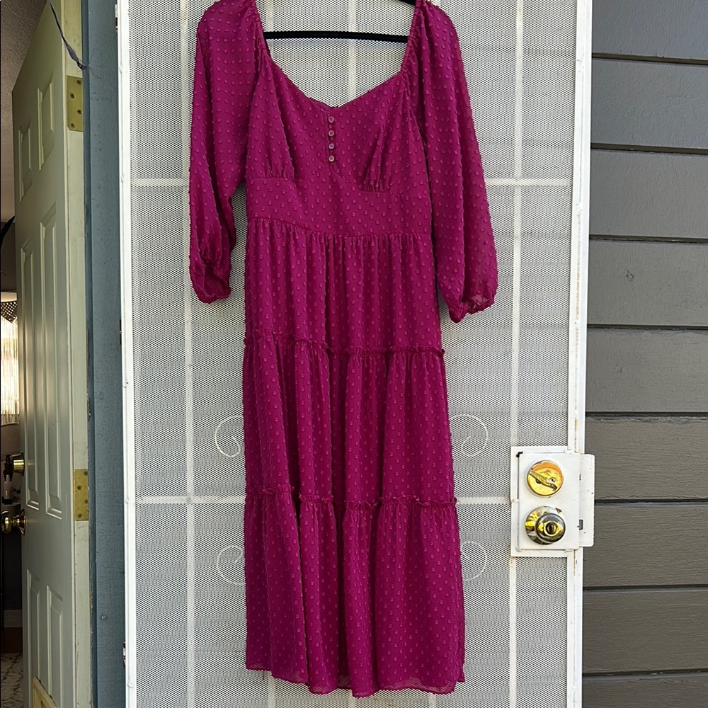 J. Crew Fuchsia Long Sleeve Dress